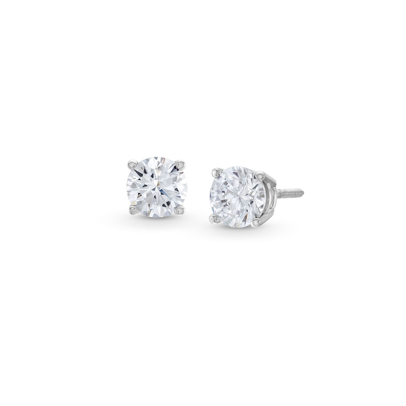 Main Image 1 of 2.00 CT. T.W. Certified Lab-Grown Diamond Solitaire Stud Earrings in 14K White Gold (F/SI2)