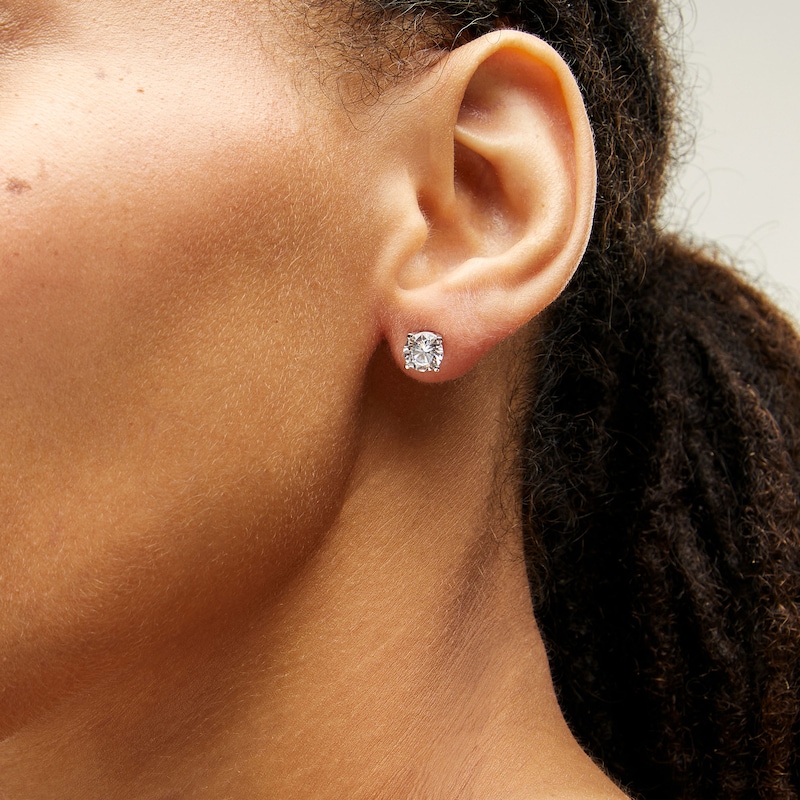 Main Image 2 of 2.00 CT. T.W. Certified Lab-Grown Diamond Solitaire Stud Earrings in 14K White Gold (F/SI2)