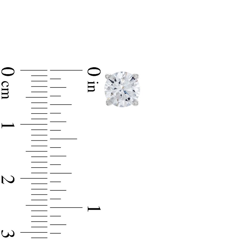 Main Image 3 of 2.00 CT. T.W. Certified Lab-Grown Diamond Solitaire Stud Earrings in 14K White Gold (F/SI2)