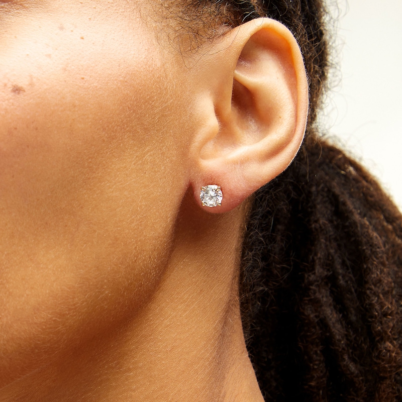 Main Image 2 of 2.00 CT. T.W. Certified Lab-Grown Diamond Solitaire Stud Earrings in 14K Gold (F/SI2)