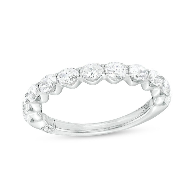 Previously Owned - Monique Lhuillier Bliss 0.95 CT. T.W. Oval Diamond Anniversary Band in 18K White Gold