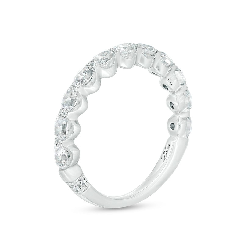 Previously Owned - Monique Lhuillier Bliss 0.95 CT. T.W. Oval Diamond Anniversary Band in 18K White Gold