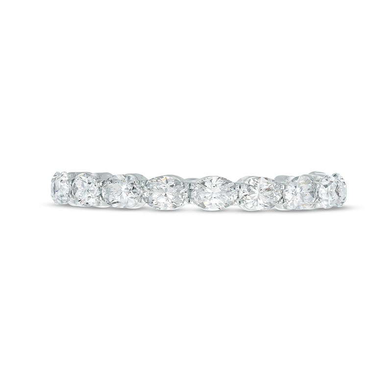 Previously Owned - Monique Lhuillier Bliss 0.95 CT. T.W. Oval Diamond Anniversary Band in 18K White Gold