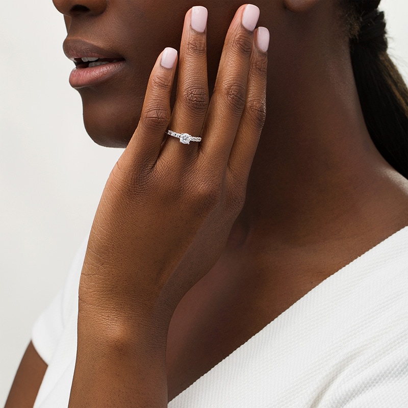 Previously Owned - Vera Wang Love Collection 0.95 CT. T.W. Diamond Engagement Ring in 14K White Gold
