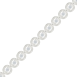 0.95 CT. T.W. Diamond Circle Link Bracelet in 10K White Gold
