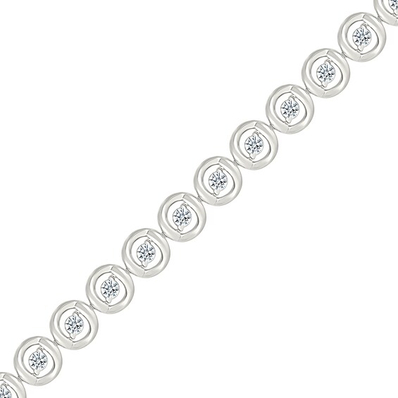 0.95 CT. T.W. Diamond Circle Link Bracelet in 10K Gold