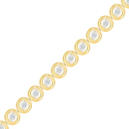 0.95 CT. T.W. Diamond Circle Link Bracelet in 10K Gold