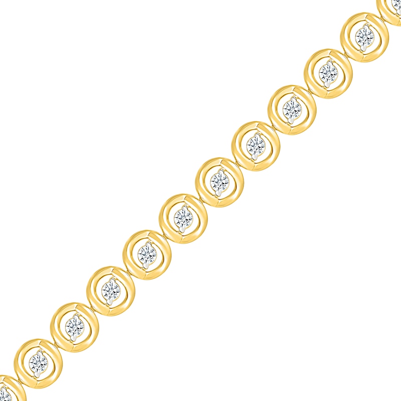 0.95 CT. T.W. Diamond Circle Link Bracelet in 10K Gold