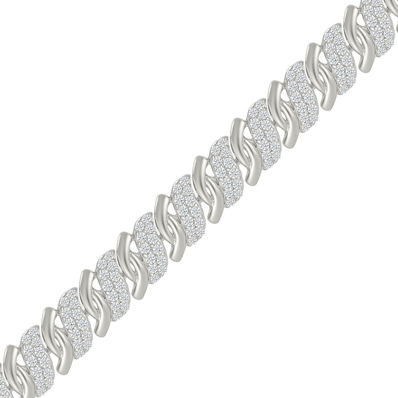 1.95 CT. T.w. Diamond Bypass "S" Link Bracelet in 10K White Gold -