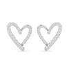 Thumbnail Image 1 of 0.23 CT. T.W. Diamond Freeform Heart Stud Earrings in Sterling Silver