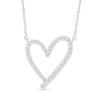 Thumbnail Image 1 of 0.23 CT. T.W. Diamond Freeform Heart Necklace in Sterling Silver
