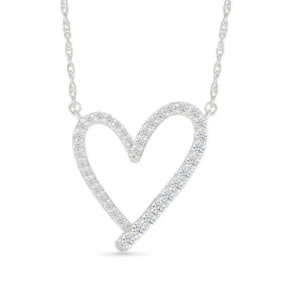 0.23 CT. T.w. Diamond Freeform Heart Necklace in Sterling Silver