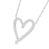Thumbnail Image 2 of 0.23 CT. T.W. Diamond Freeform Heart Necklace in Sterling Silver