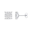 Thumbnail Image 2 of 2.00 CT. T.W. Canadian Certified Diamond Cushion-Shaped Frame Stud Earrings in 10K White Gold (I/I2)
