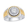 Thumbnail Image 1 of 0.75 CT. T.W. Canadian Certified Diamond Frame Ribbed Shank Ring in 10K Two-Tone Gold (I/I2)