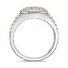 Thumbnail Image 3 of 0.75 CT. T.W. Canadian Certified Diamond Frame Ribbed Shank Ring in 10K Two-Tone Gold (I/I2)