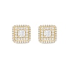 Thumbnail Image 3 of Princess-Cut Canadian Certified Centre Diamond 2.00 CT. T.W. Double Frame Stud Earrings in 10K Gold (I/I2)