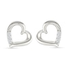 Thumbnail Image 1 of 0.04 CT. T.W. Diamond Tilted Twist Heart Stud Earrings in Sterling Silver