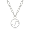 Thumbnail Image 1 of 0.065 CT. T.W. Diamond Leo Constellation Open Circle Frame Necklace in Sterling Silver