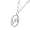 Thumbnail Image 2 of 0.065 CT. T.W. Diamond Leo Constellation Open Circle Frame Necklace in Sterling Silver