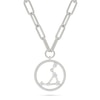 Thumbnail Image 1 of 0.065 CT. T.W. Diamond Libra Constellation Open Circle Frame Necklace in Sterling Silver