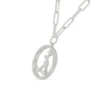 Thumbnail Image 2 of 0.065 CT. T.W. Diamond Libra Constellation Open Circle Frame Necklace in Sterling Silver