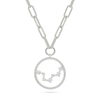 Thumbnail Image 1 of 0.065 CT. T.W. Diamond Pisces Constellation Open Circle Frame Necklace in Sterling Silver
