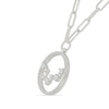 Thumbnail Image 2 of 0.065 CT. T.W. Diamond Pisces Constellation Open Circle Frame Necklace in Sterling Silver