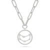 Thumbnail Image 1 of 0.065 CT. T.W. Diamond Capricorn Constellation Open Circle Frame Necklace in Sterling Silver