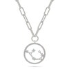 Thumbnail Image 1 of 0.065 CT. T.W. Diamond Sagittarius Constellation Open Circle Frame Necklace in Sterling Silver