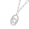 Thumbnail Image 2 of 0.065 CT. T.W. Diamond Sagittarius Constellation Open Circle Frame Necklace in Sterling Silver