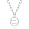 Thumbnail Image 1 of 0.065 CT. T.W. Diamond Gemini Constellation Open Circle Frame Necklace in Sterling Silver