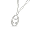 Thumbnail Image 2 of 0.065 CT. T.W. Diamond Gemini Constellation Open Circle Frame Necklace in Sterling Silver