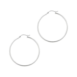 40.0mm Tube Hoop Earrings in Hollow Sterling Silver
