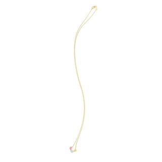 Puff Heart Trio Necklace in Hollow 14K Tri-Tone Gold - 20"