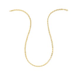 3.2mm Diamond-Cut Braided Herringbone Chain Necklace in 14K Gold - 18"