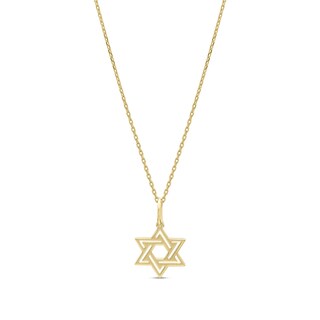 Star of David Pendant in Solid 14K Gold