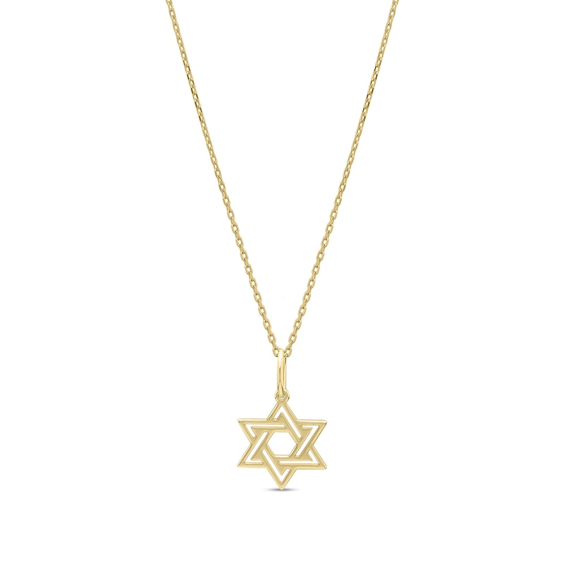 Main Image 1 of Star of David Pendant in Solid 14K Gold