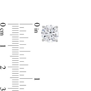 4.00 CT. T.W. Certified Lab-Created Diamond Solitaire Stud Earrings in 14K White Gold (G/SI2)