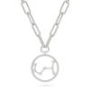 Thumbnail Image 1 of 0.065 CT. T.W. Diamond Scorpio Constellation Open Circle Frame Necklace in Sterling Silver