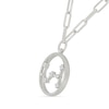 Thumbnail Image 2 of 0.065 CT. T.W. Diamond Scorpio Constellation Open Circle Frame Necklace in Sterling Silver