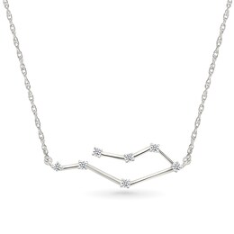 0.085 CT. T.W. Diamond Gemini Constellation Necklace in Sterling Silver