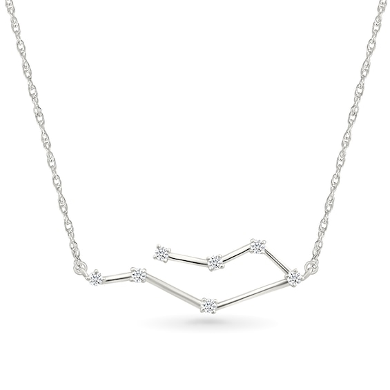 0.085 CT. T.W. Diamond Gemini Constellation Necklace in Sterling Silver