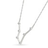 Thumbnail Image 2 of 0.085 CT. T.W. Diamond Pisces Constellation Necklace in Sterling Silver