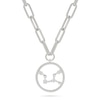 Thumbnail Image 1 of 0.065 CT. T.W. Diamond Virgo Constellation Open Circle Frame Necklace in Sterling Silver