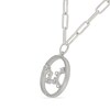 Thumbnail Image 2 of 0.065 CT. T.W. Diamond Virgo Constellation Open Circle Frame Necklace in Sterling Silver