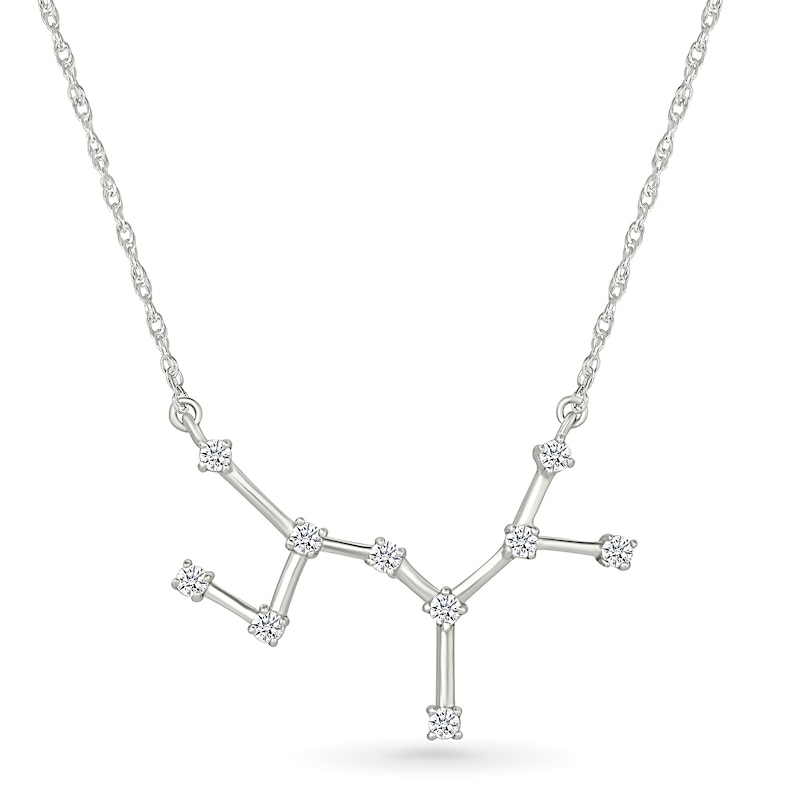 Main Image 1 of 0.145 CT. T.W. Diamond Sagittarius Constellation Necklace in Sterling Silver