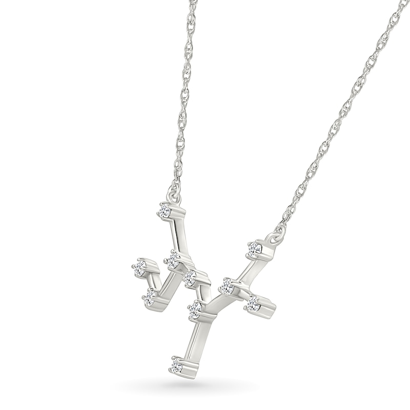 Main Image 2 of 0.145 CT. T.W. Diamond Sagittarius Constellation Necklace in Sterling Silver