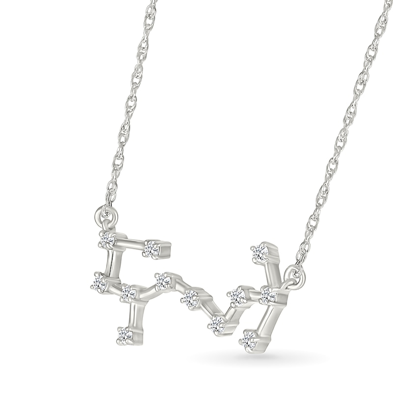 Main Image 2 of 0.18 CT. T.W. Diamond Scorpio Constellation Necklace in Sterling Silver