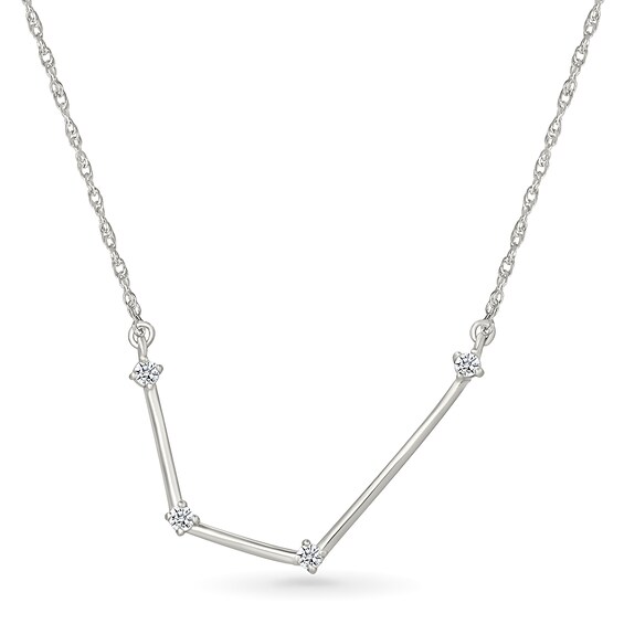 0.04 CT. T.W. Diamond Aquarius Constellation Necklace in Sterling Silver